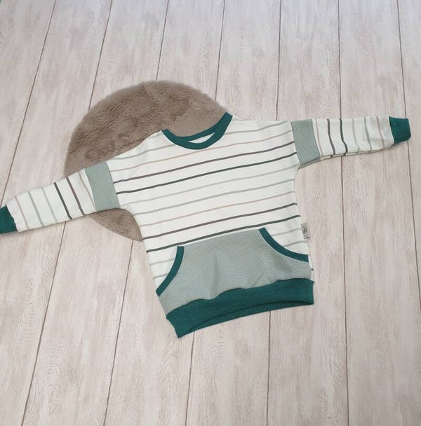 Mintgrüner Hoodie mit Streifen Gr. 92