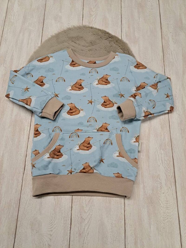 Sweater mit Bauchtasche Bär Gr. 98