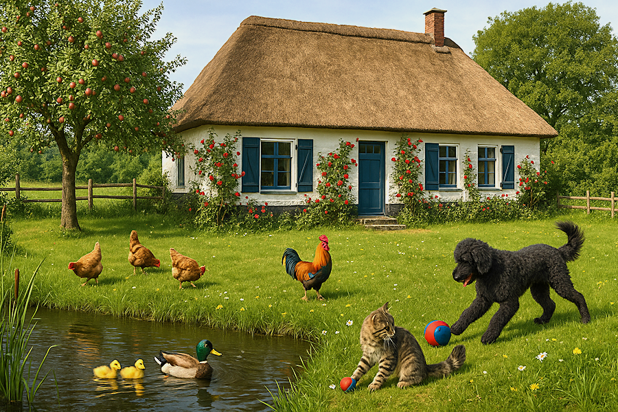 Buiten spelen op de boerderij