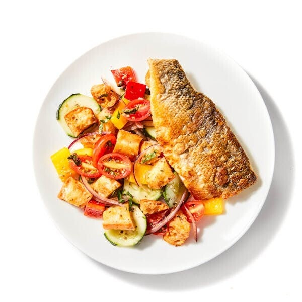 KIDS Pan fried seabass with vegetables