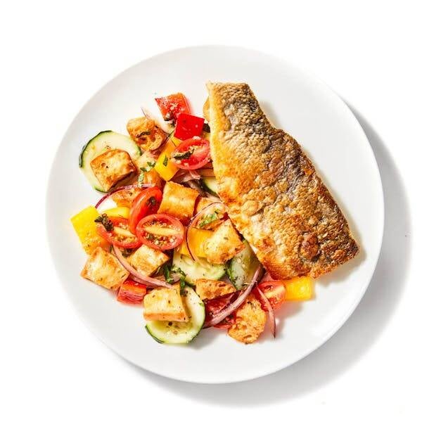 KIDS Pan fried seabass with vegetables