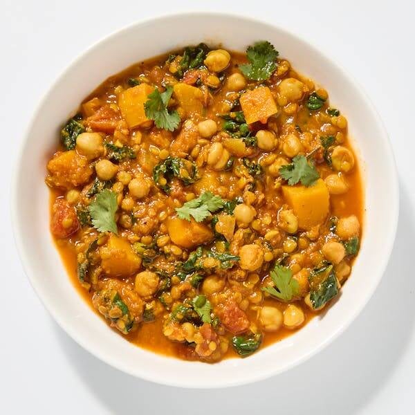 VEGETARIAN Moroccan Squash Lentil Chickpea Stew