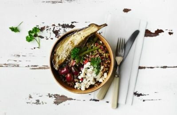 VEGETARIAN Eggplant greek salad