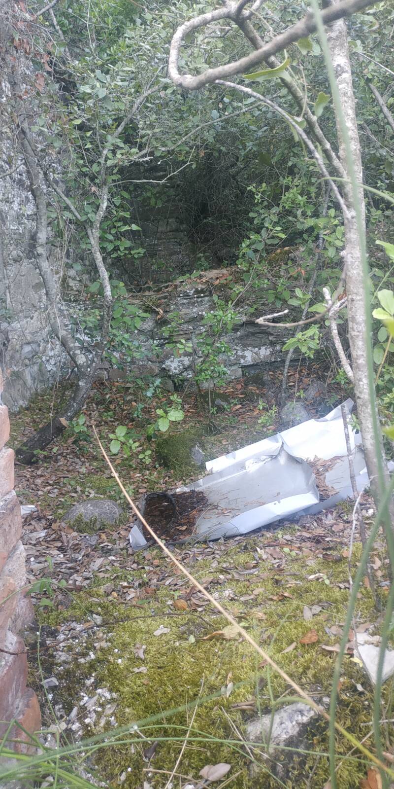 ANTICHE ROVINE SUL LAGO DI CORBARA. ANTICA COSTRUZIONE CROLLATA. VANO CENTRALE CON MURETTO DIVISORIO