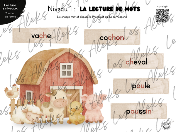 Lecture 3 niveaux : Ferme