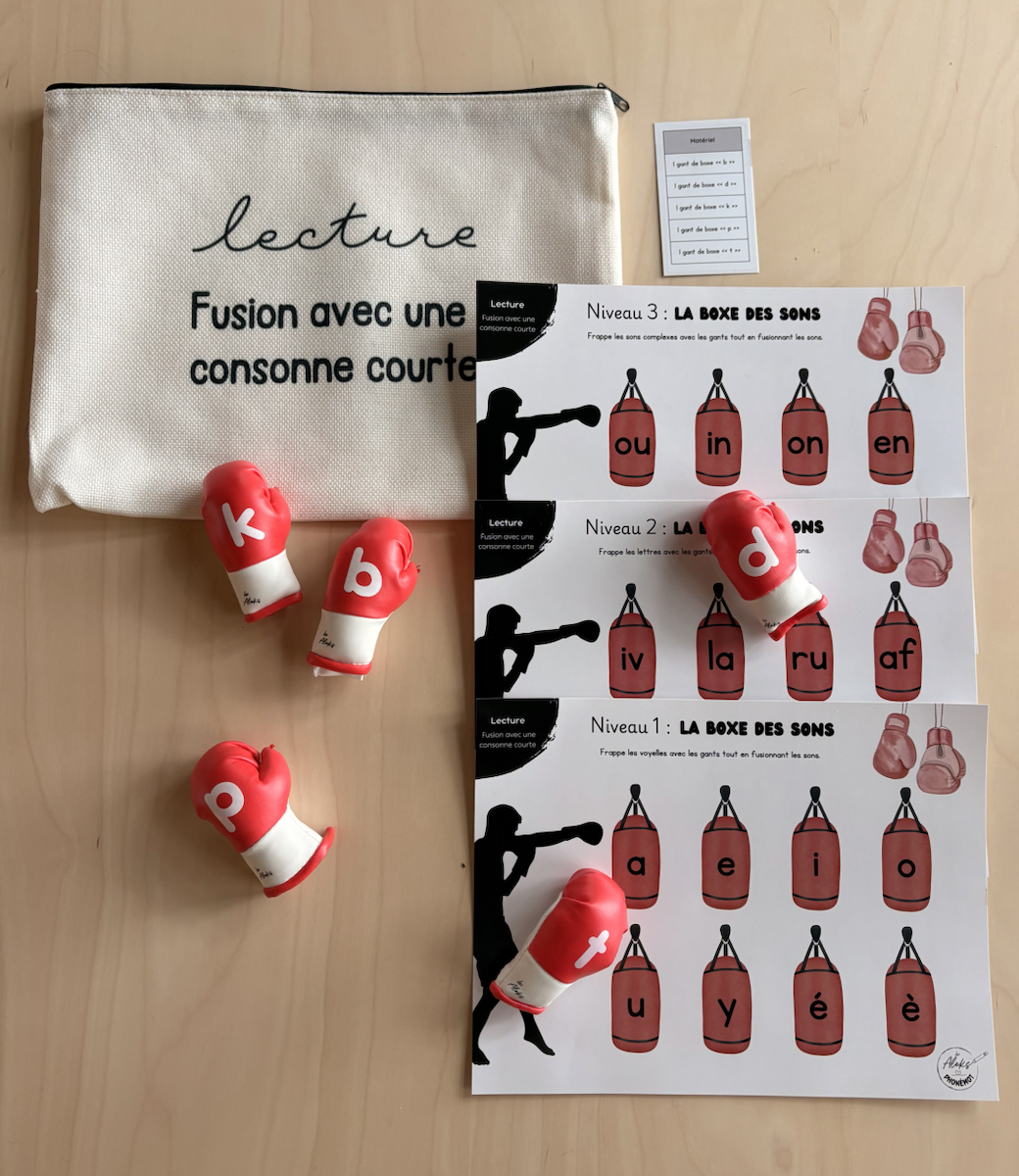 Boxe de la fusion des sons avec des consonnes courtes