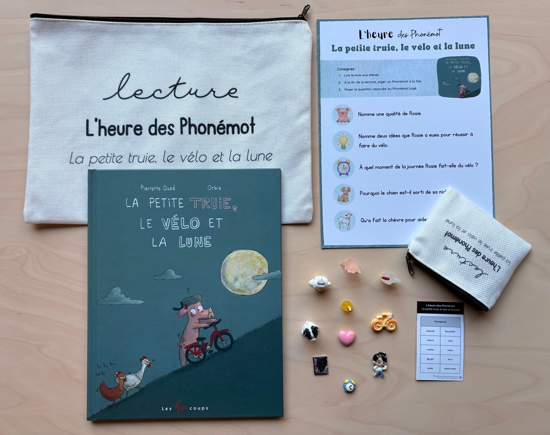 L'heure des Phonémot : La petite truie, le vélo et la lune