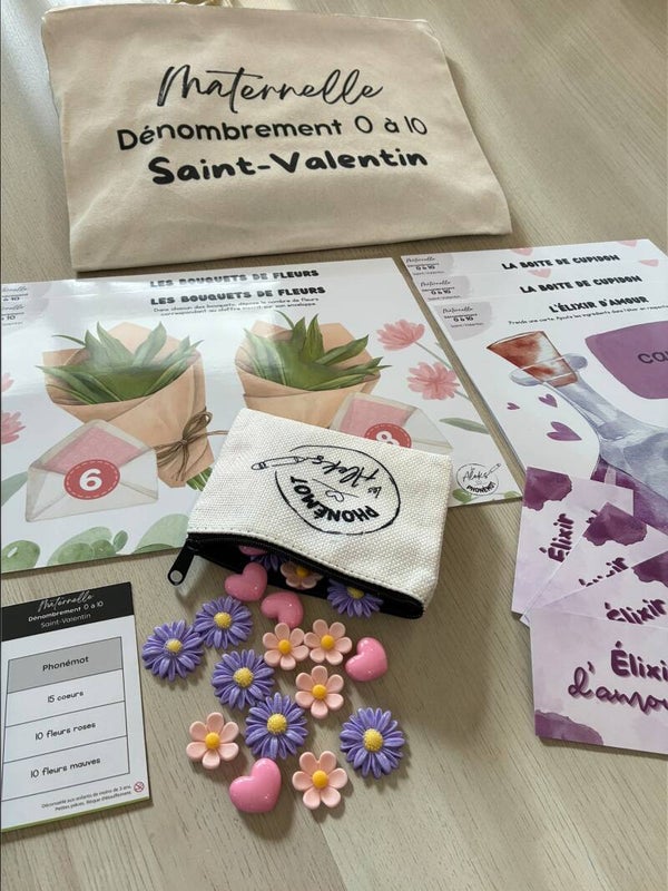 Dénombrement 0 à 10 : Saint-Valentin - Maternelles