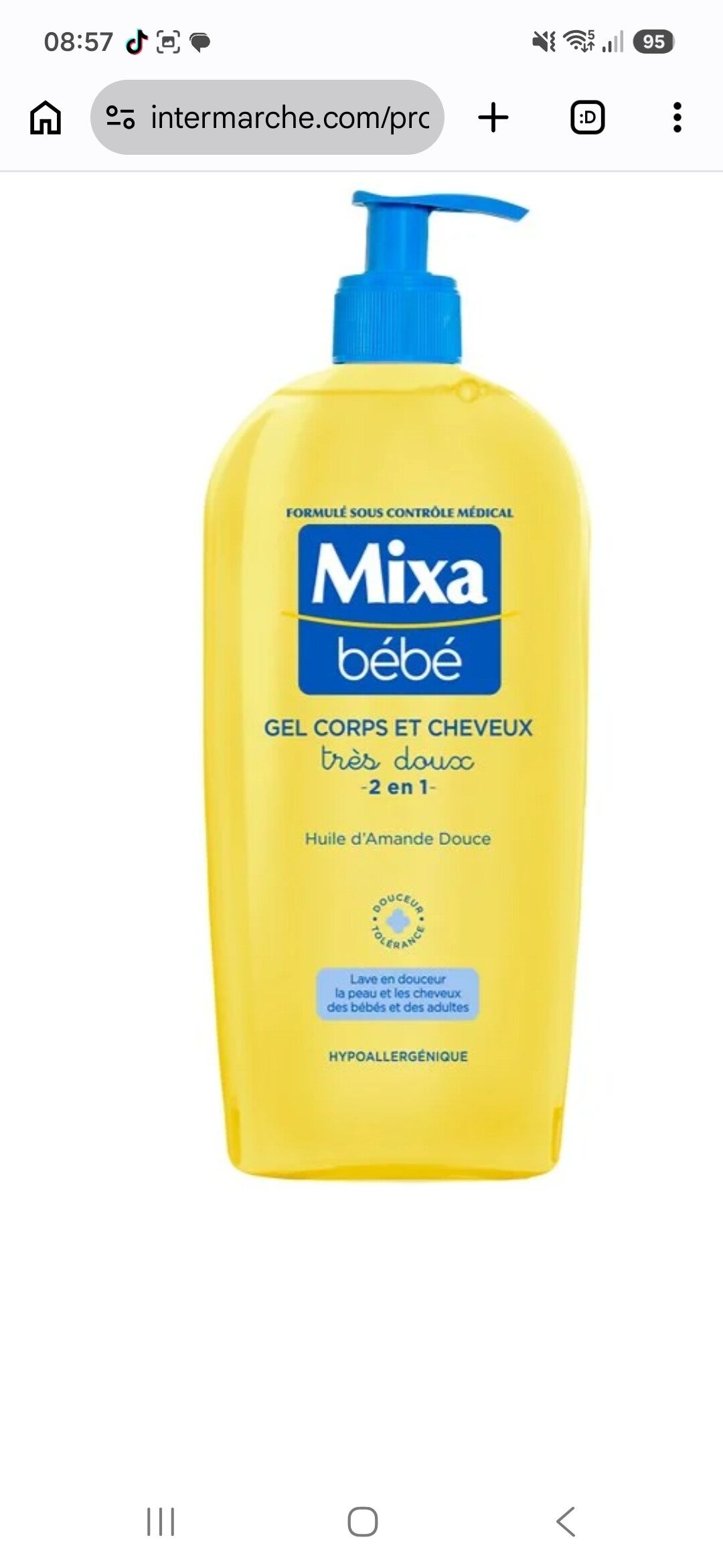Gel douche Mixa