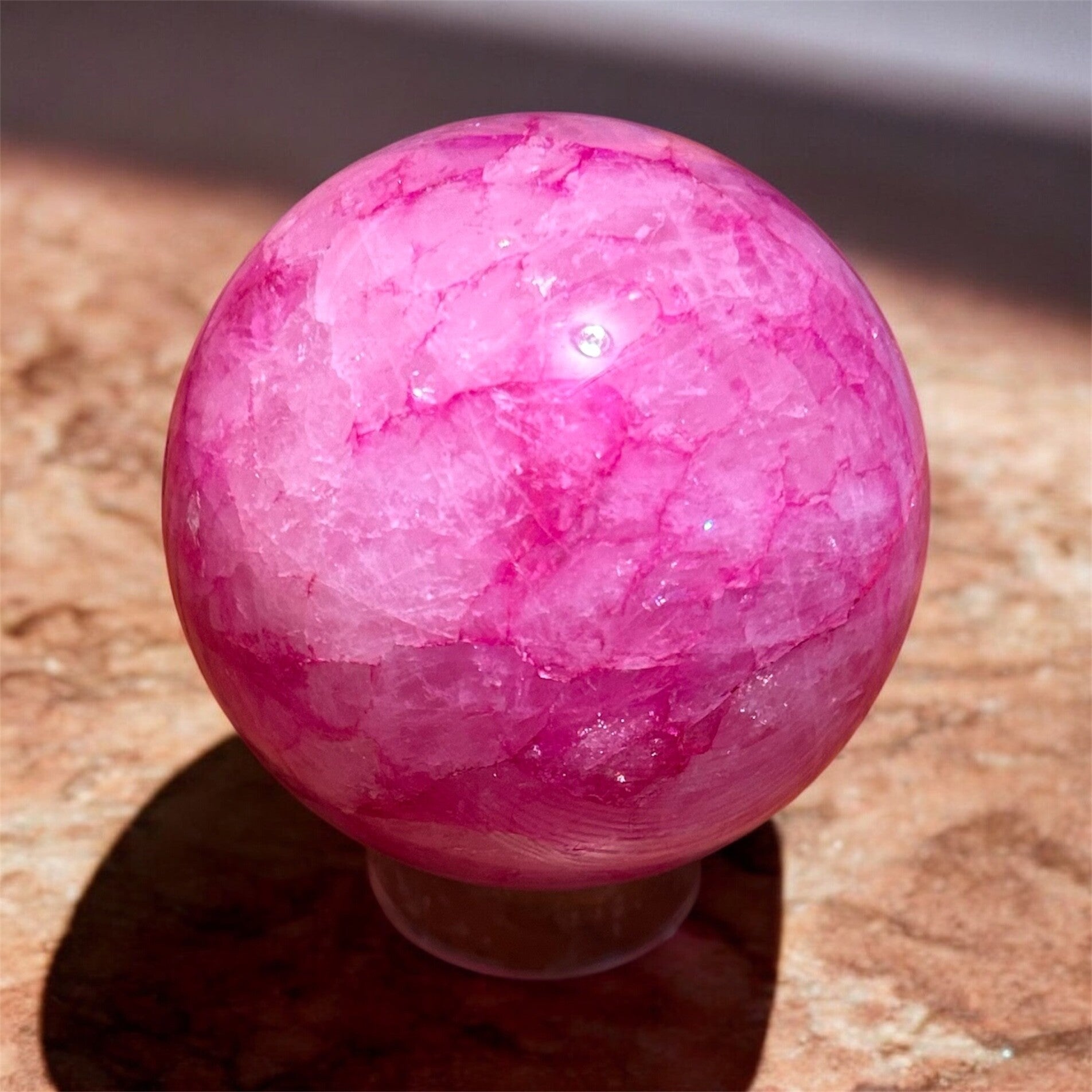 Pink Quartz Agate Sphere