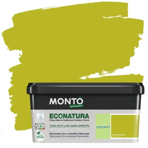PINTURA MONTO 4 LITROS COLOR VERDE FELICIDAD