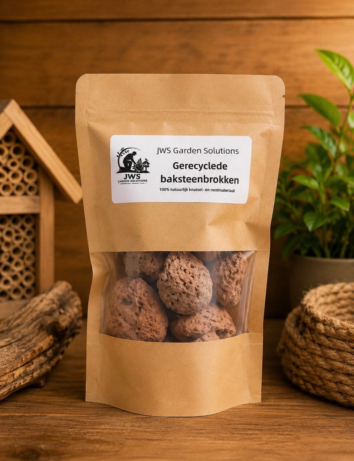 Gerecyclede baksteenbrokken – natuurlijk bouw- & knutselmateriaal