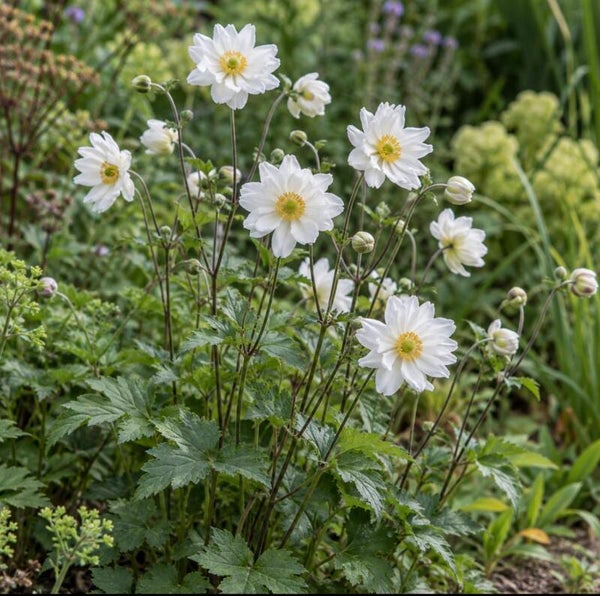 Anemone hybrida ‘Whirlwind’ – Witte herfstanemoon