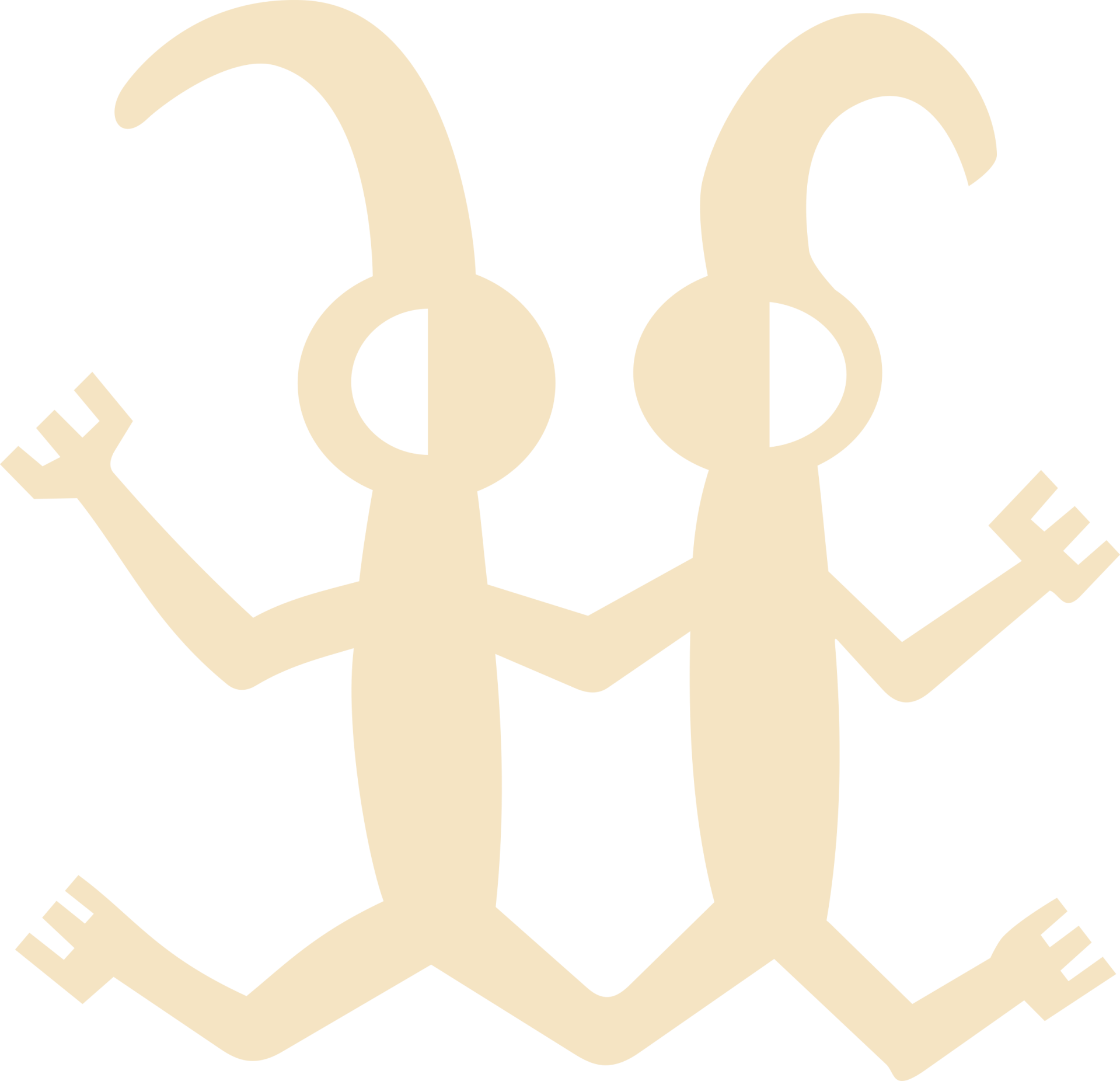 Prehistorische grotschildering omgezet naar een vectorafbeelding, tweelingen