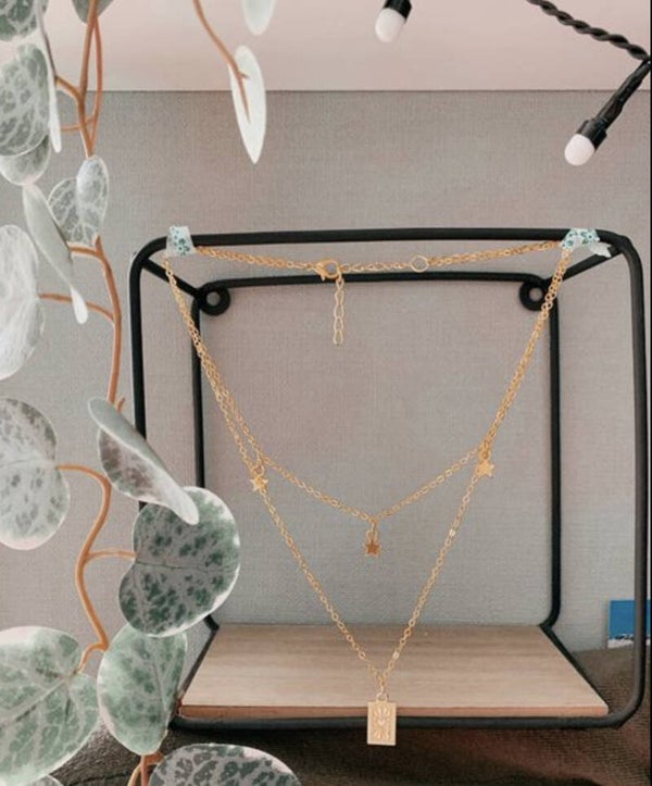 2 in 1 ketting ZILVER