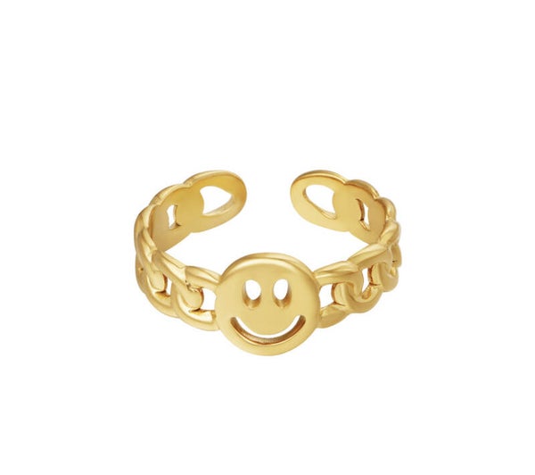 smiley ring - goud -