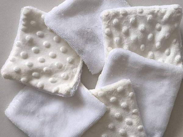 Lot de cotons réutilisables en éponge et minky personnalisable