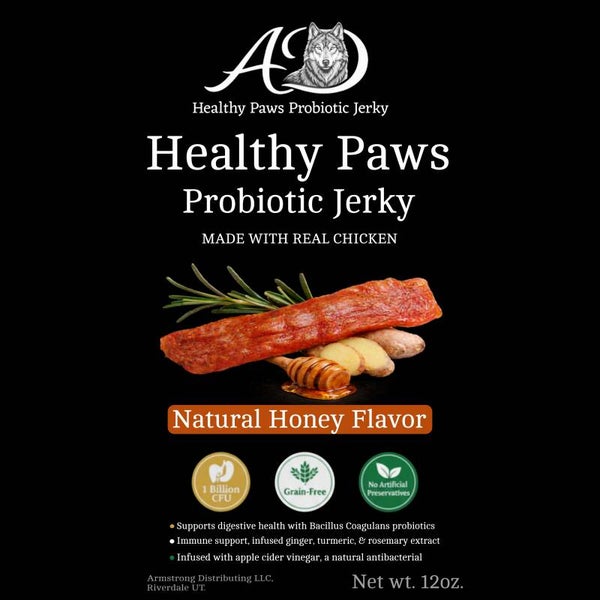 Healthy Paws Probiotic Jerky - Natural Honey - 12oz