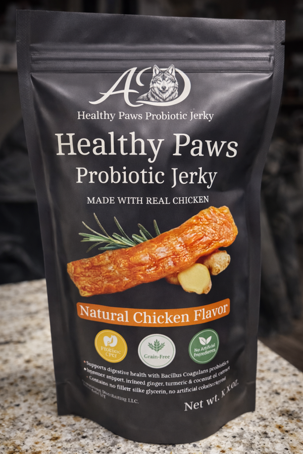 Healthy Paws Probiotic Jerky - Natural Chicken 2.5oz bag
