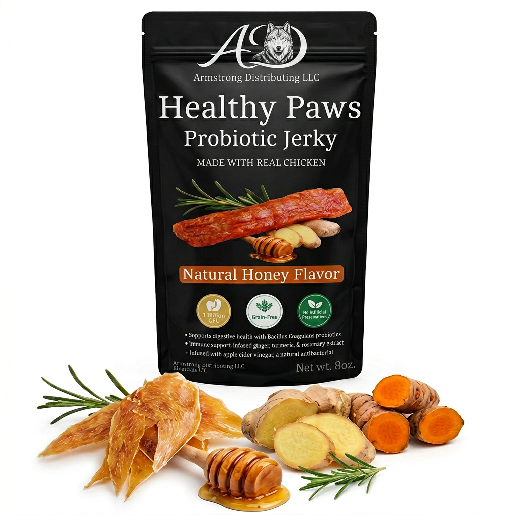 Healthy Paws Probiotic Jerky - Natural Honey - 12oz