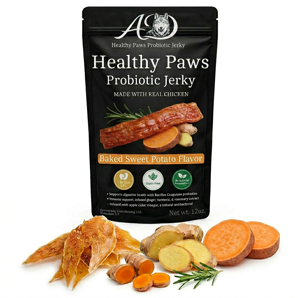 Healthy Paws Probiotic Jerky - Natural Sweet Potato - 12oz