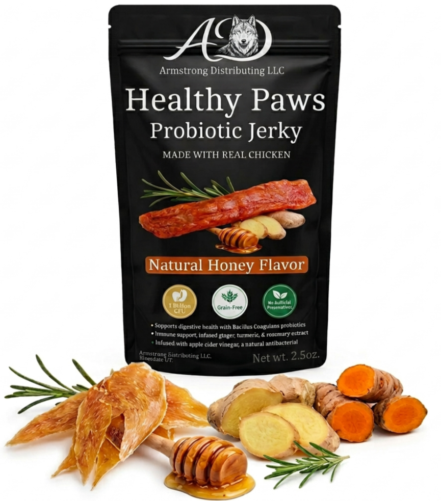 Probiotic Dog Jerky Treats - Honey Glazed Chicken 2.5oz