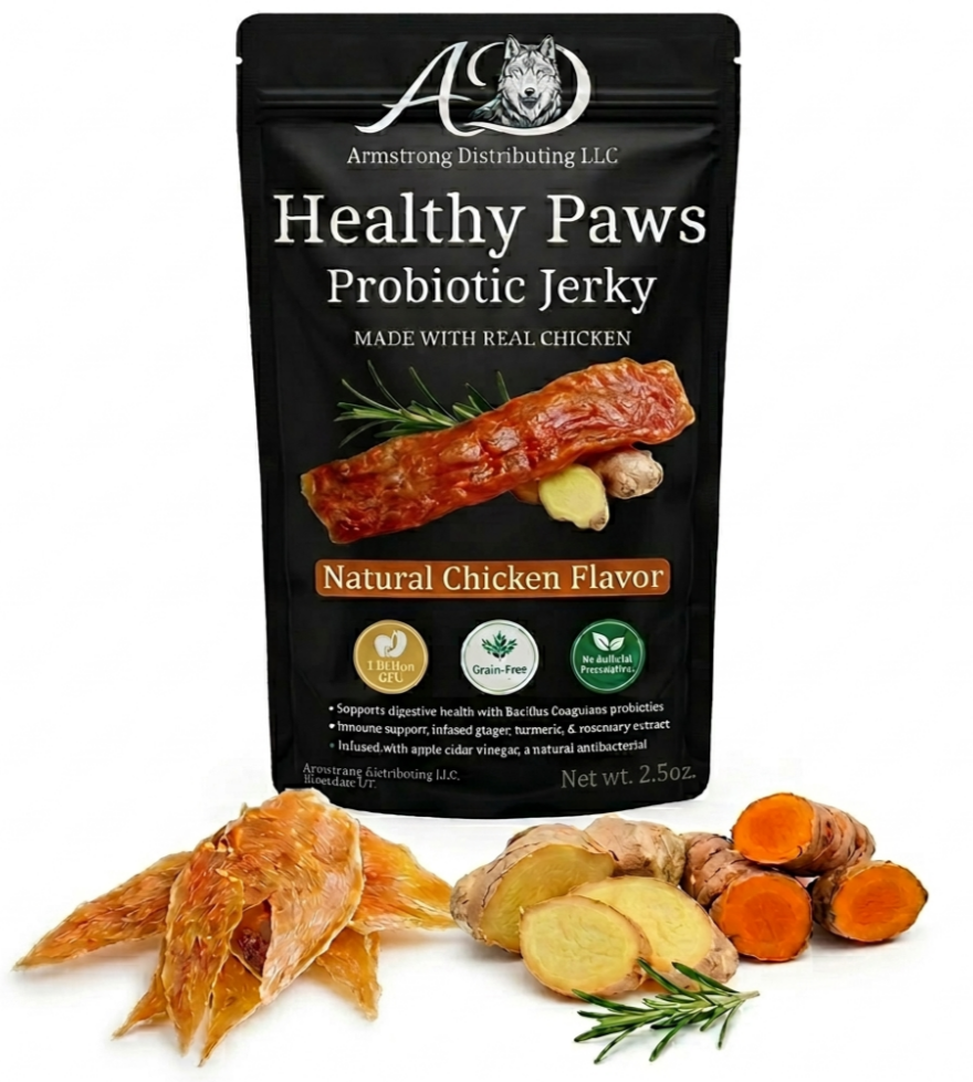 Probiotic Dog Jerky Treats - Chicken 2.5oz bag
