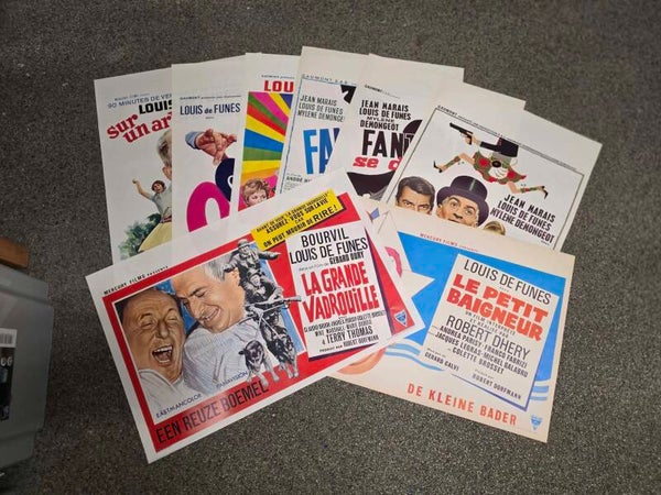 Lot de 8 affiches originales de films de Louis De Funes - Etat neuf