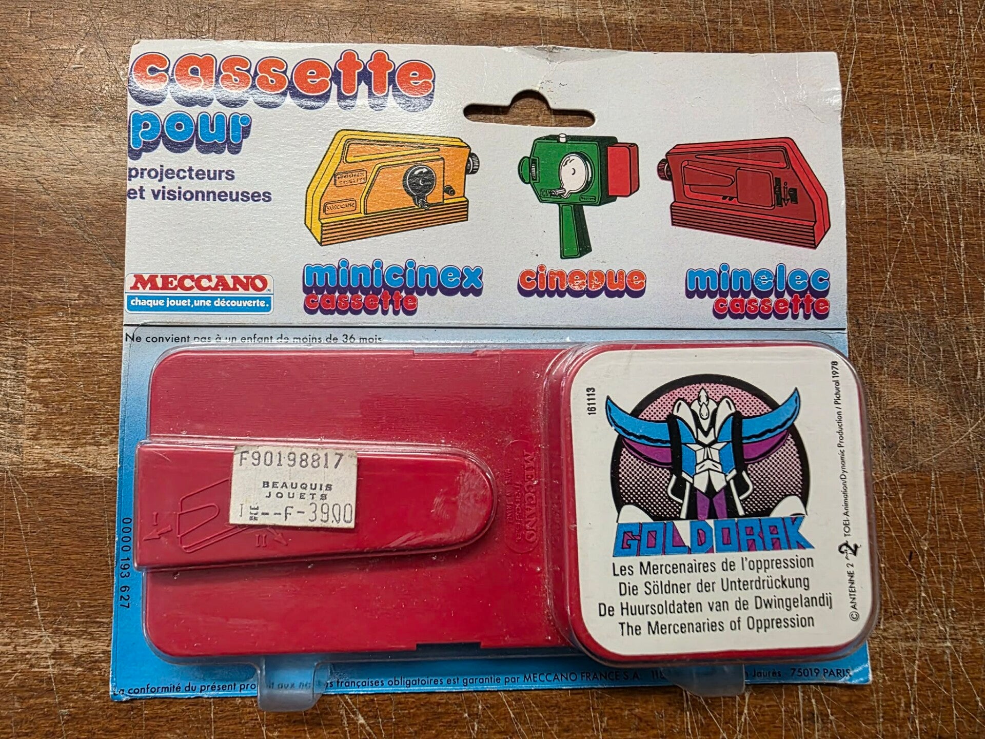 CASSETTE MINICINEX GOLDORAK - MECCANO - ETAT NEUF SOUS CELLO