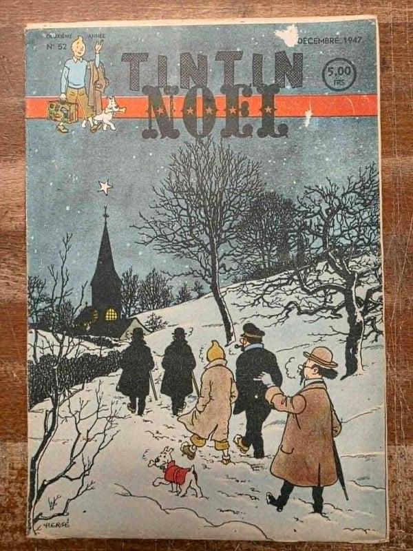 HEBDOMADAIRE TINTIN - DEUXIEME ANNEE N°52 - COUVERTURE DE HERGE