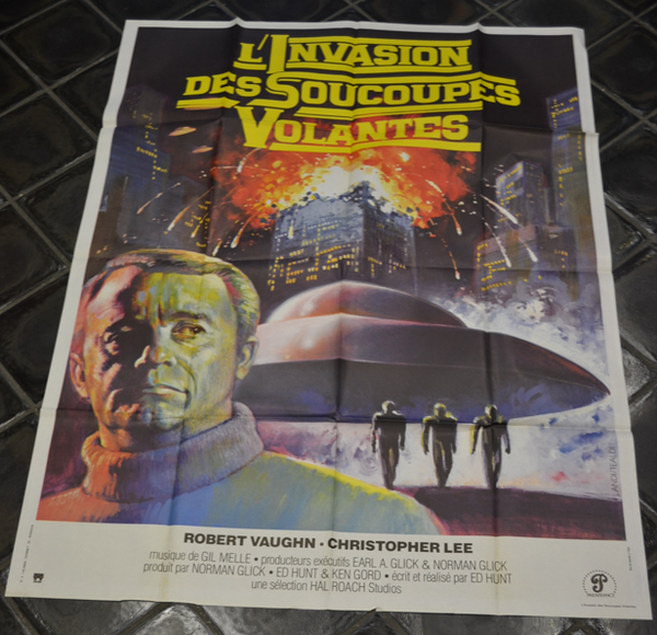AFFICHE ORIGINALE VINTAGE - 120 X 160 - L'INVASION DES SOUCOUPES VOLANTES - NEUVE