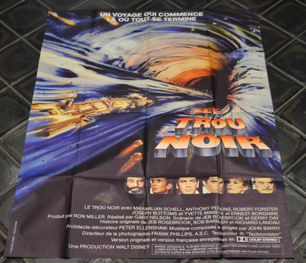AFFICHE ORIGINALE VINTAGE - 120 X 160 - LE TROU NOIR - DISNEY -  NEUVE