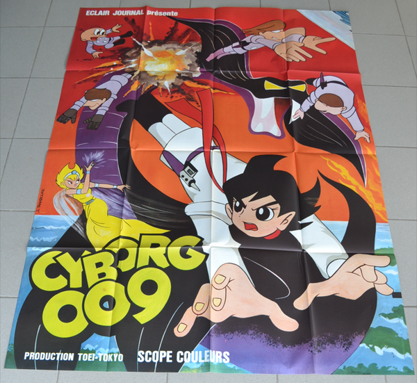 AFFICHE ORIGINALE VINTAGE - 120 X 160 - CYBORG 009 - NEUVE