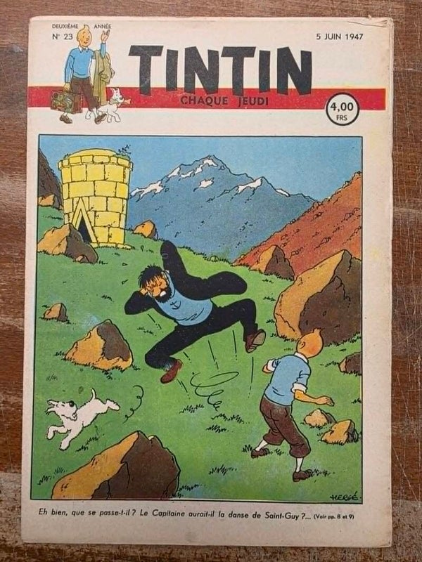 HEBDOMADAIRE TINTIN - DEUXIEME ANNEE N°23 - COUVERTURE HERGE