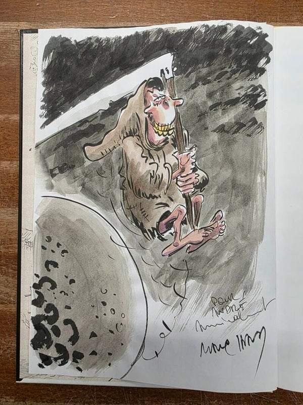 SUPERBE DESSIN ORIGINAL COULEUR PLEINE PAGE DE MARC HARDY - PIERRE TOMBAL 25 - EO DUPUIS