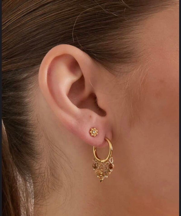 Earrings with stones garland