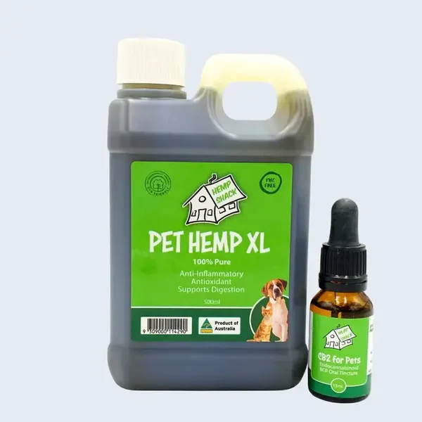 Hemp Shack CB2 oil for Dogs 15ml + Pet Hemp XL 500ml bundle