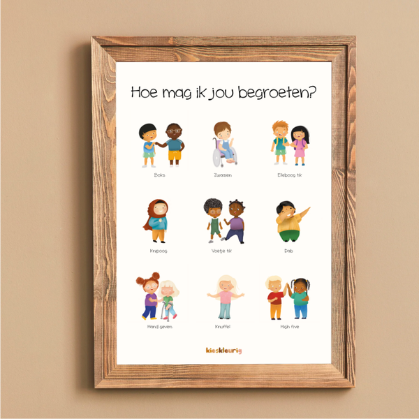 Kieskleurig poster "Hoe mag ik jou begroeten?"