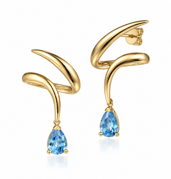 Blue Topaz Stud Drops