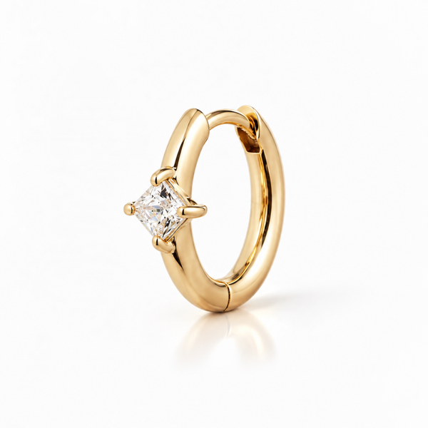 Classic Single Diamond Hoops