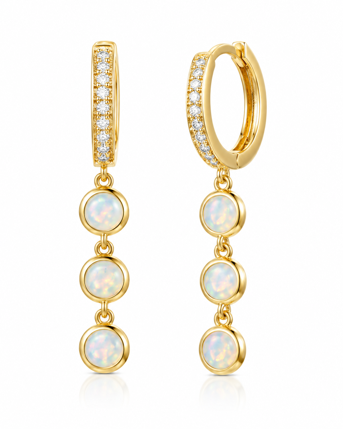 Elegant Opal Hoops