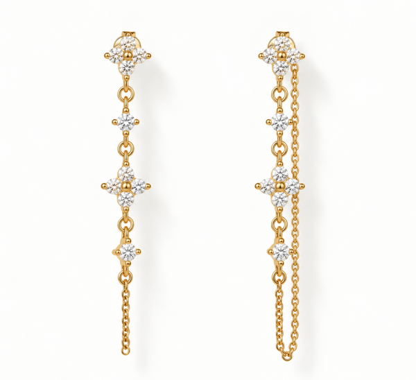 Clover Chain with Diamond Details