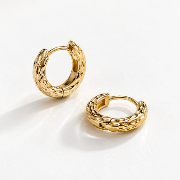 Hammered Metal Classic Hoops