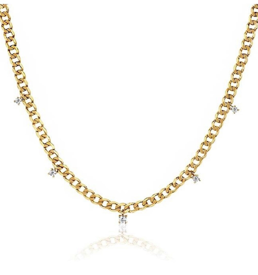 Chunky Diamond Detail Necklace