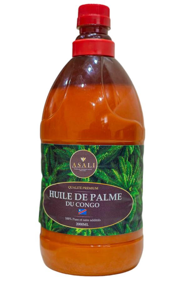 Huile de palme 100 % bio et naturelle - Qualité supérieure sans additifs - 2 litres (5$)