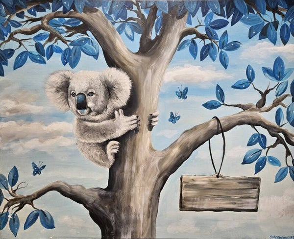 kinderkamer paneel koalabeer met naambordje
