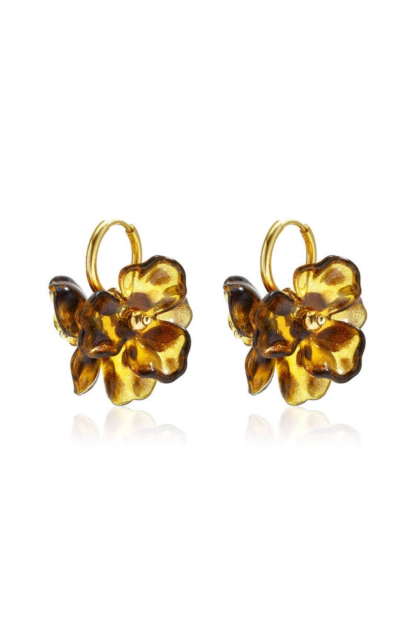 Amber Bloom Hoops