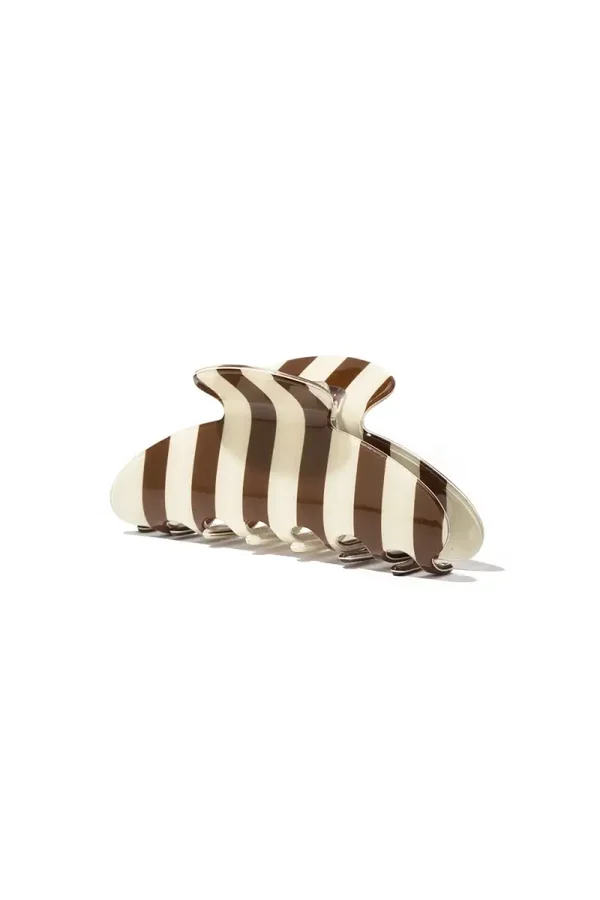 Chocolate Stripe Hair Clip - L