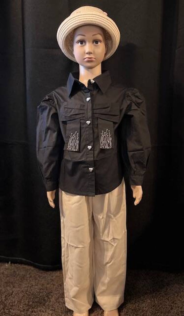 blouse zwart strik
