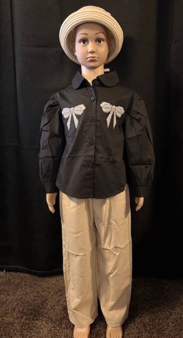 blouse zwart strik diamond